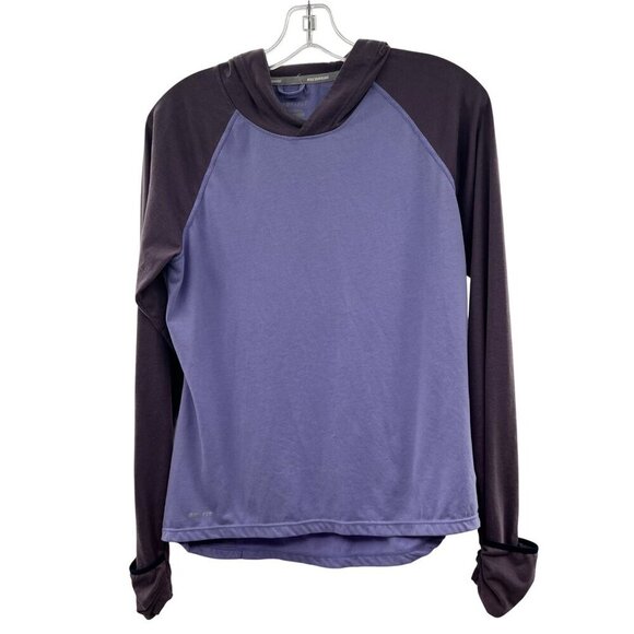 Nike Dri Fit Women's Pullover Hooded Top Purple Size Medium - Picture 1 of 9